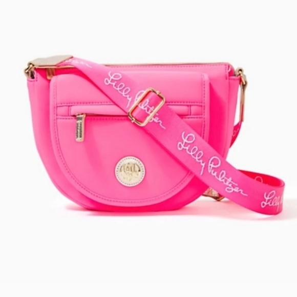 Lilly Pulitzer Giavanna Neoprene Crossbody Aura Pink NEW - Picture 11 of 12
